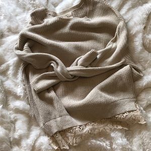 Urban Outfitters Lace Hem Sweater